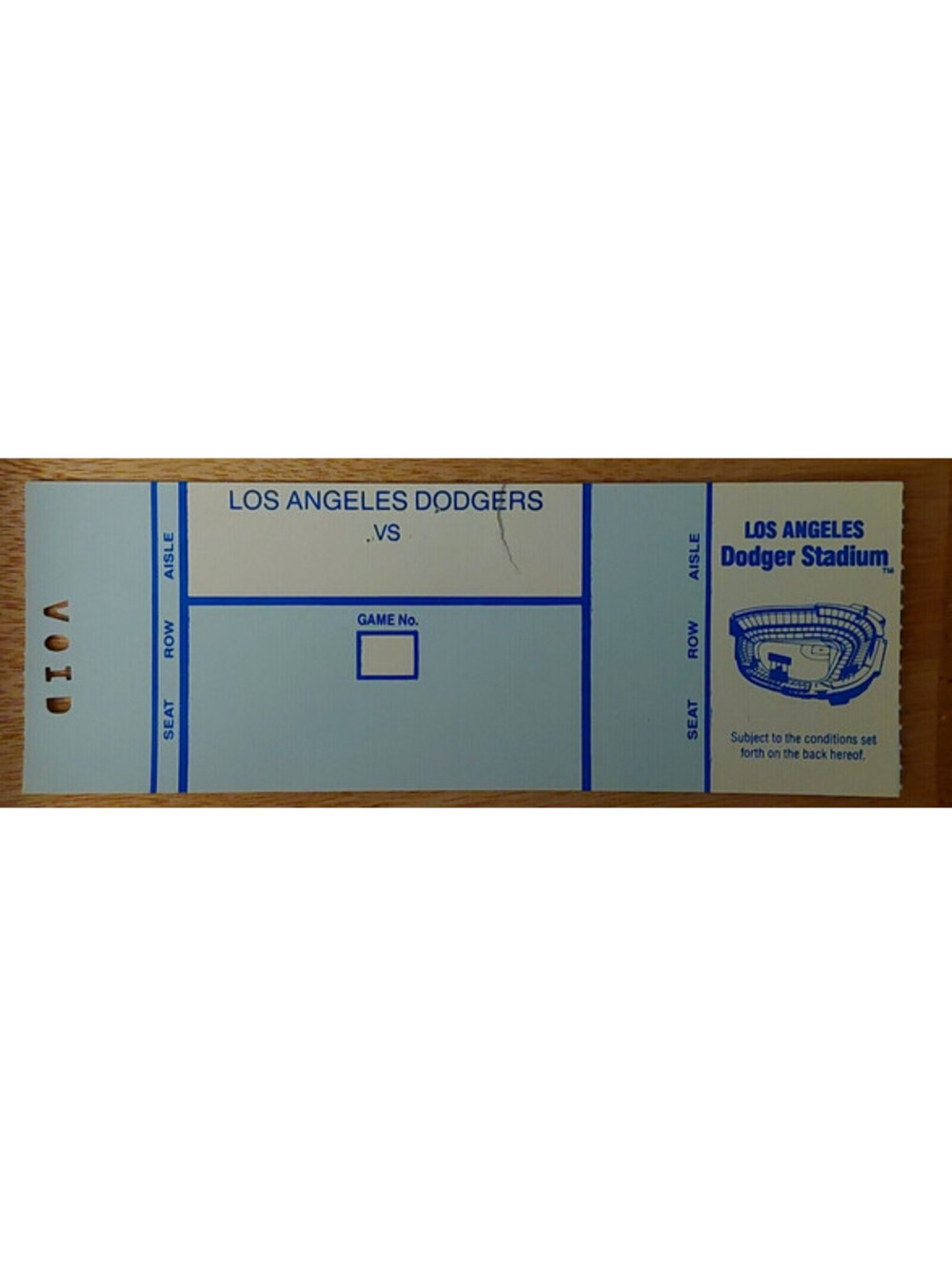 Los Angeles Dodgers Stadium Vintage Unused Unprinted Ticket Stock